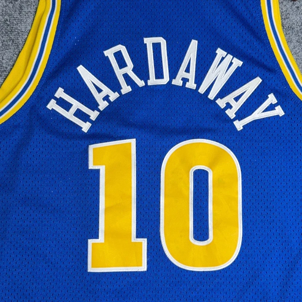 Vintage Adidas Hardwood Classics Warriors Jersey Mens XL Blue Tim Hardaway 10+2